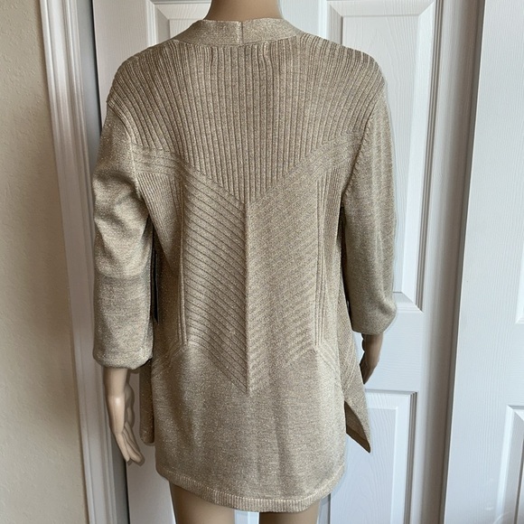 Shimmering Gold Women's Cardigan - Picture 3 of 14